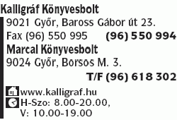   - Kalligráf Könyvesbolt