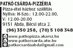   - Patkó Csárda-Pizzéria